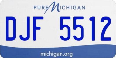 MI license plate DJF5512