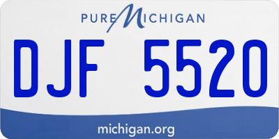 MI license plate DJF5520