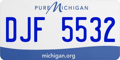 MI license plate DJF5532