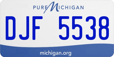 MI license plate DJF5538