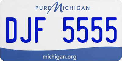 MI license plate DJF5555