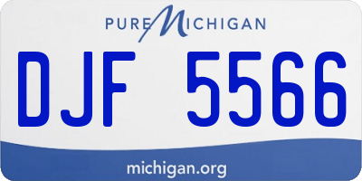 MI license plate DJF5566