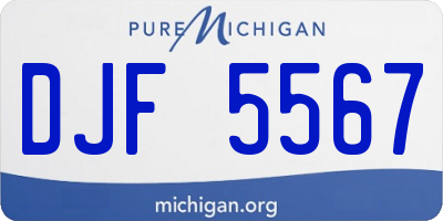 MI license plate DJF5567