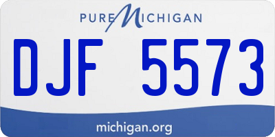 MI license plate DJF5573