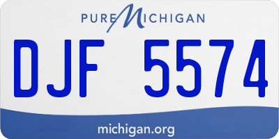 MI license plate DJF5574
