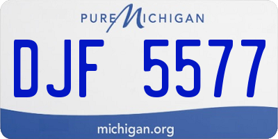 MI license plate DJF5577