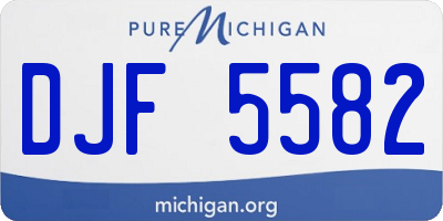 MI license plate DJF5582