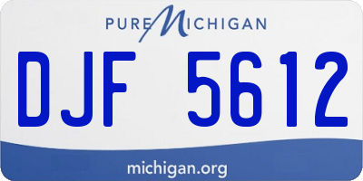 MI license plate DJF5612