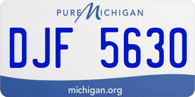 MI license plate DJF5630