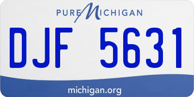 MI license plate DJF5631