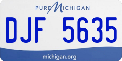 MI license plate DJF5635