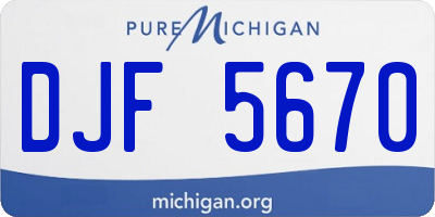 MI license plate DJF5670