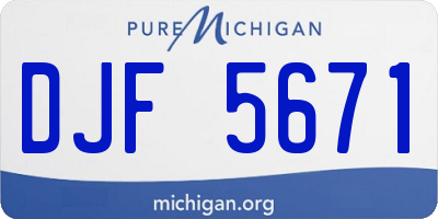 MI license plate DJF5671