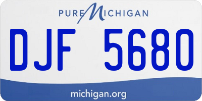 MI license plate DJF5680