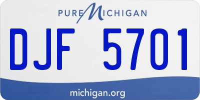 MI license plate DJF5701