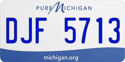 MI license plate DJF5713
