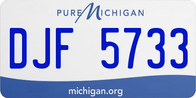 MI license plate DJF5733