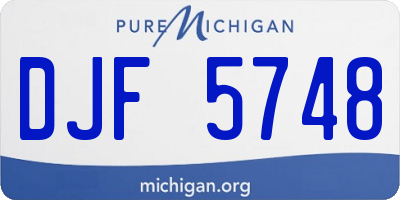 MI license plate DJF5748