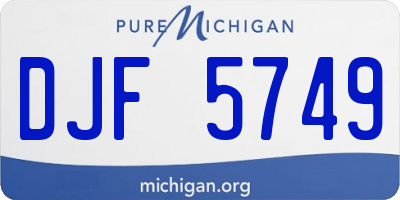 MI license plate DJF5749