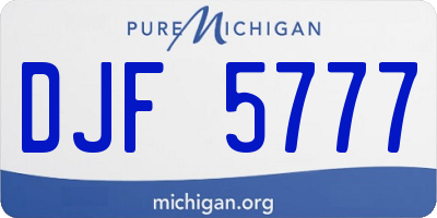 MI license plate DJF5777