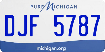 MI license plate DJF5787