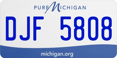 MI license plate DJF5808