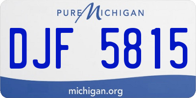 MI license plate DJF5815