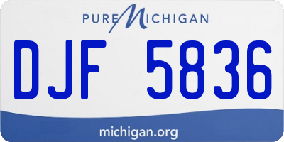 MI license plate DJF5836