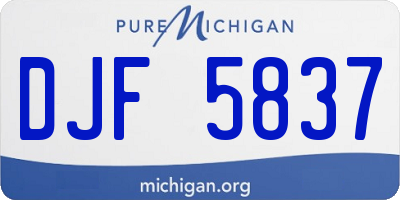 MI license plate DJF5837