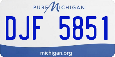 MI license plate DJF5851