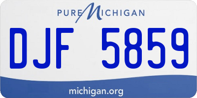 MI license plate DJF5859