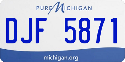 MI license plate DJF5871