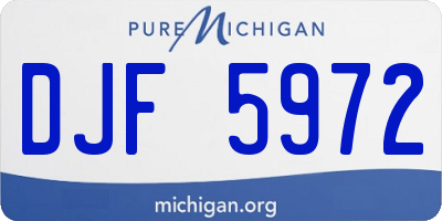 MI license plate DJF5972