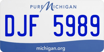 MI license plate DJF5989