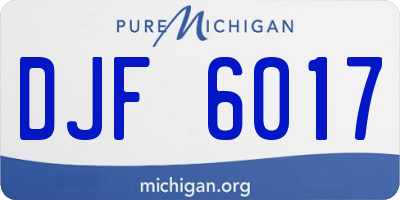 MI license plate DJF6017