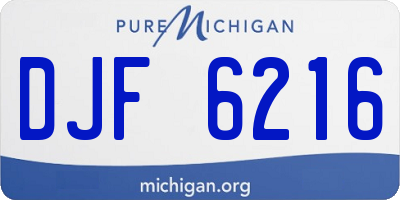 MI license plate DJF6216