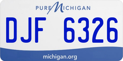 MI license plate DJF6326