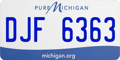 MI license plate DJF6363