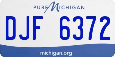 MI license plate DJF6372