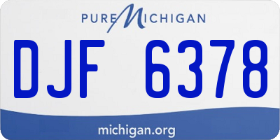 MI license plate DJF6378
