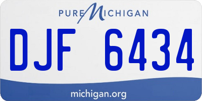 MI license plate DJF6434