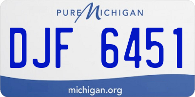 MI license plate DJF6451