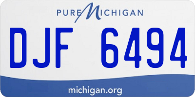 MI license plate DJF6494