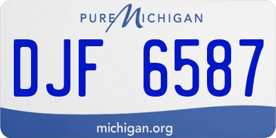 MI license plate DJF6587
