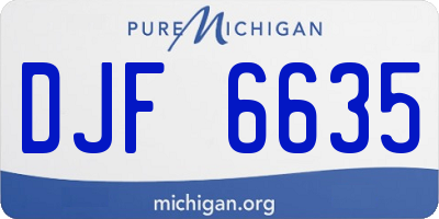 MI license plate DJF6635