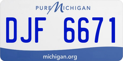 MI license plate DJF6671