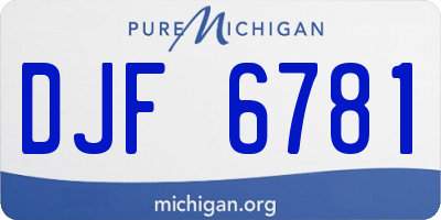 MI license plate DJF6781