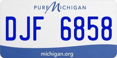 MI license plate DJF6858