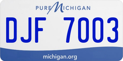 MI license plate DJF7003