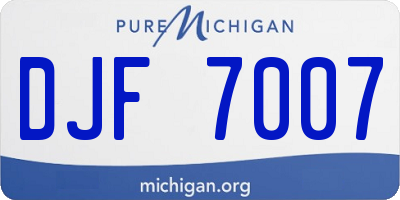 MI license plate DJF7007